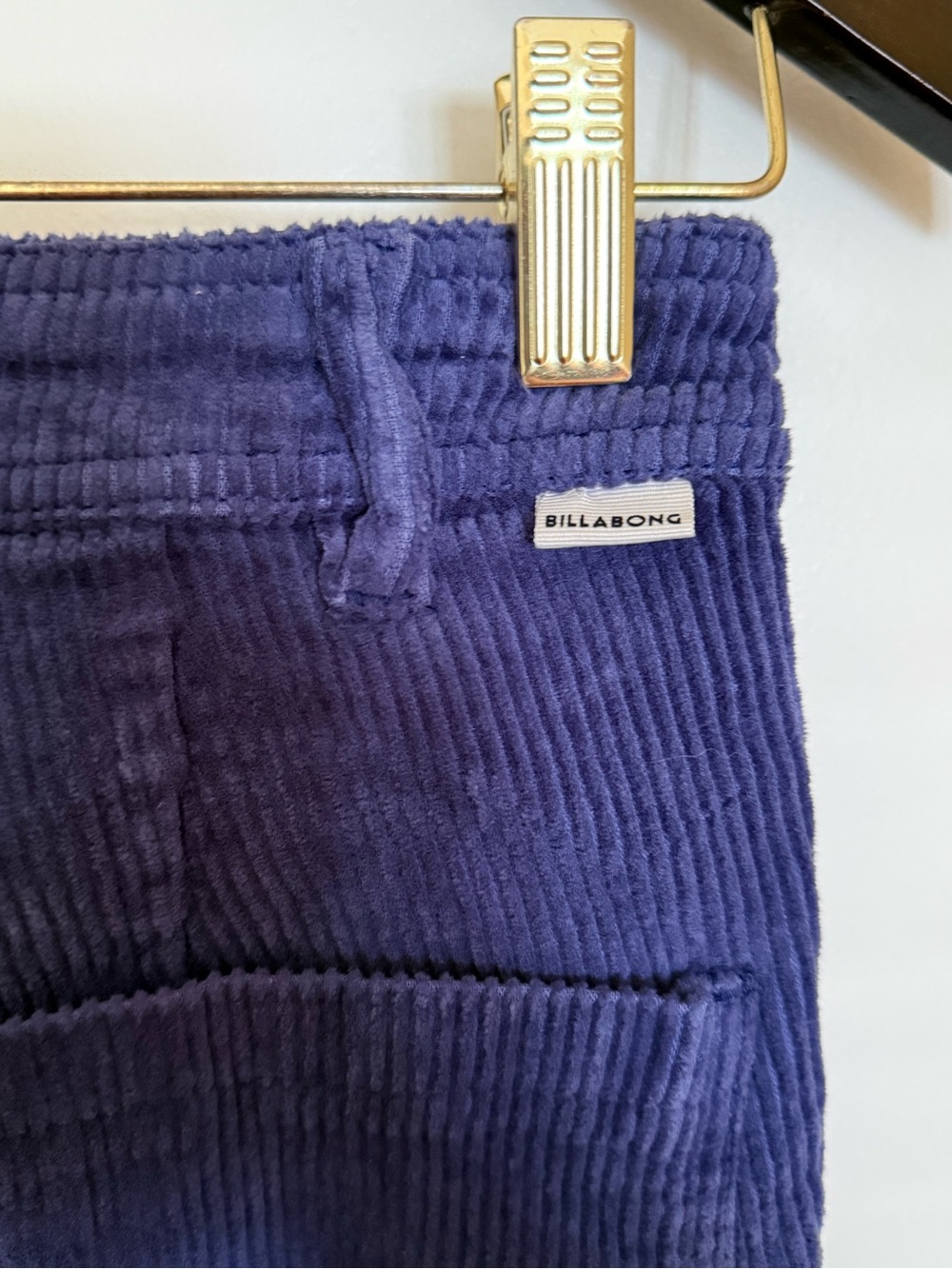 Sz 25 BILLABONG Be Free Wide Leg Blue Corduroy Pants High Waist - Picture 7 of 7